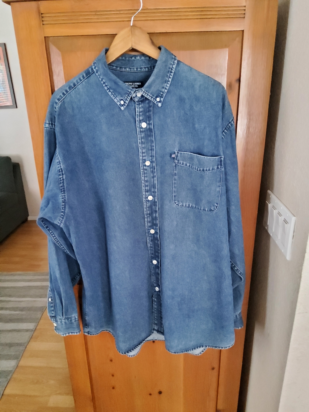 Ralph Lauren Jeans CO Denim Button Down Size XL VGUC Vintage 90's - Picture 4 of 14